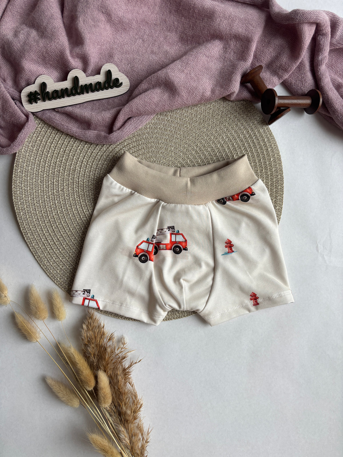 Handmade Kinder Boxershorts „Feuerwehr“