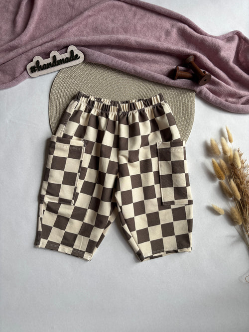 Barrel Pants „Braun Karo“