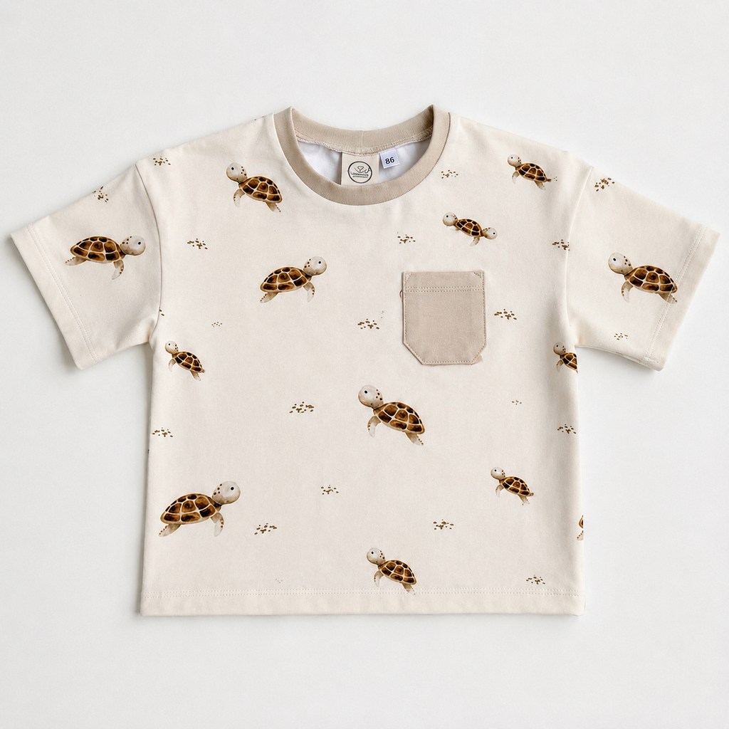 Handmade Oversized T-Shirt „Schildkröten“