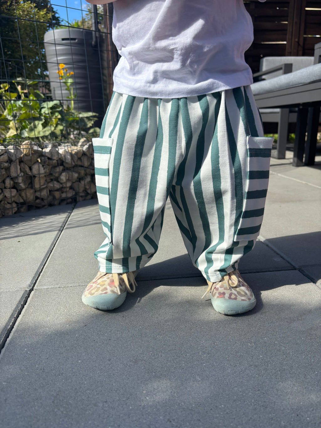 Barrel Pants „Streifen Grün“