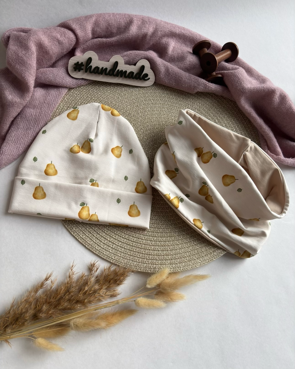 Handmade Mütze & Loop „Birnen“