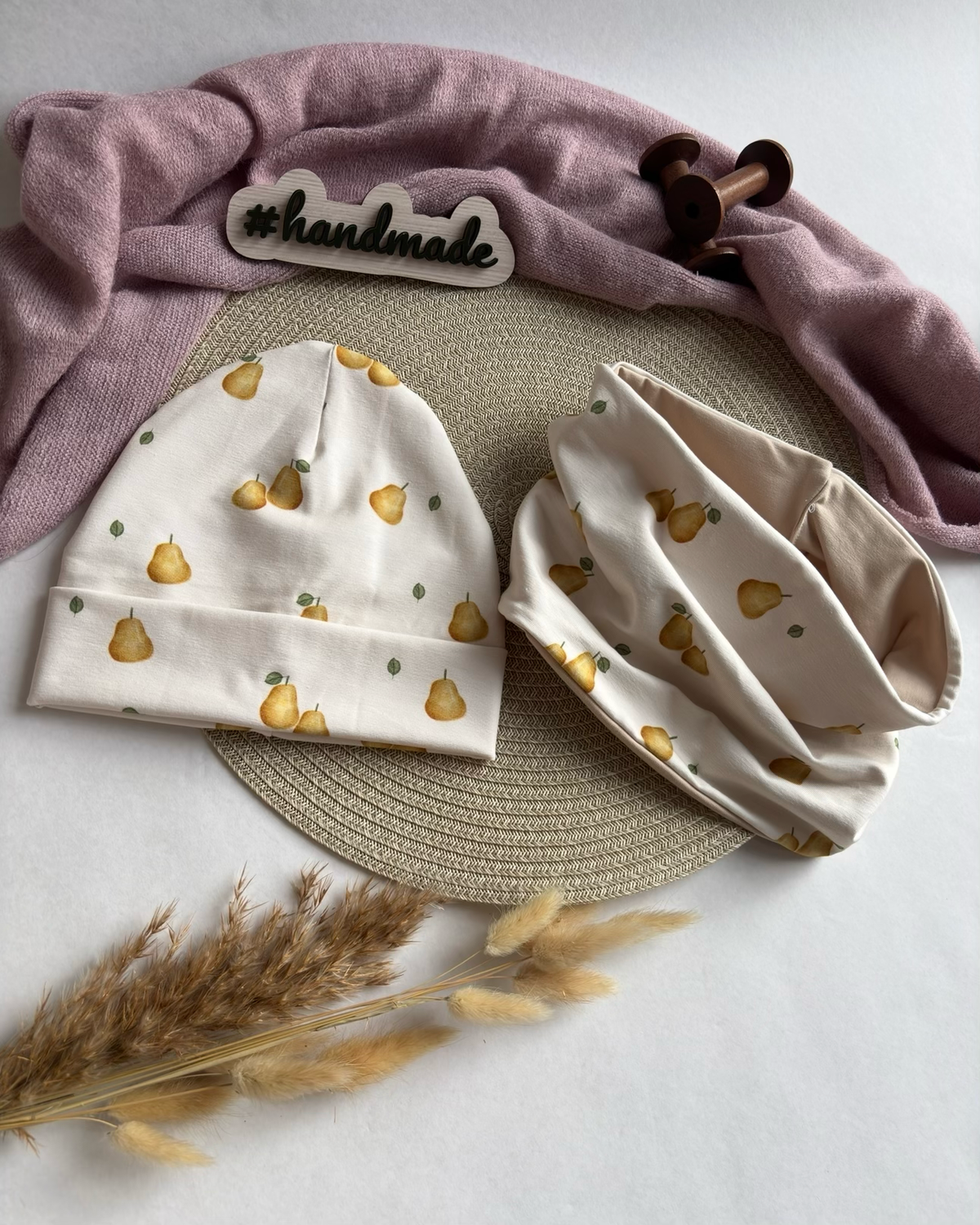 Handmade Mütze & Loop „Birnen“
