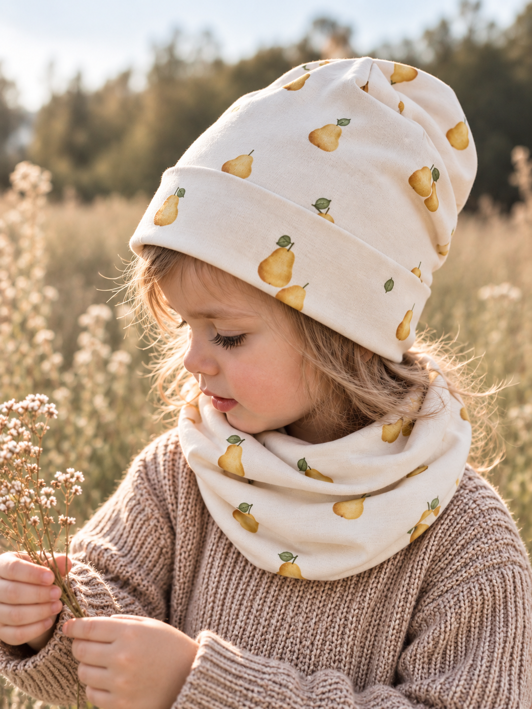 Handmade Mütze & Loop „Birnen“