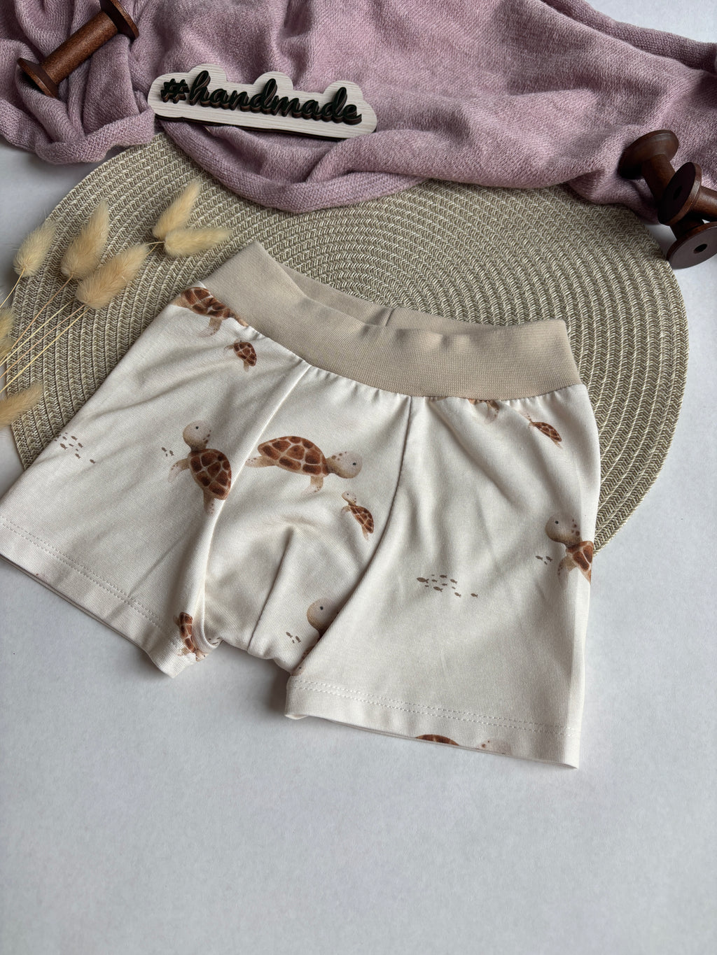 Handmade Kinder Boxershorts „Schildkröte“