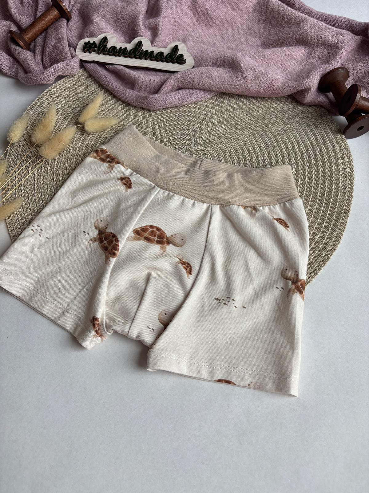 Handmade Kinder Boxershorts „Schildkröte“