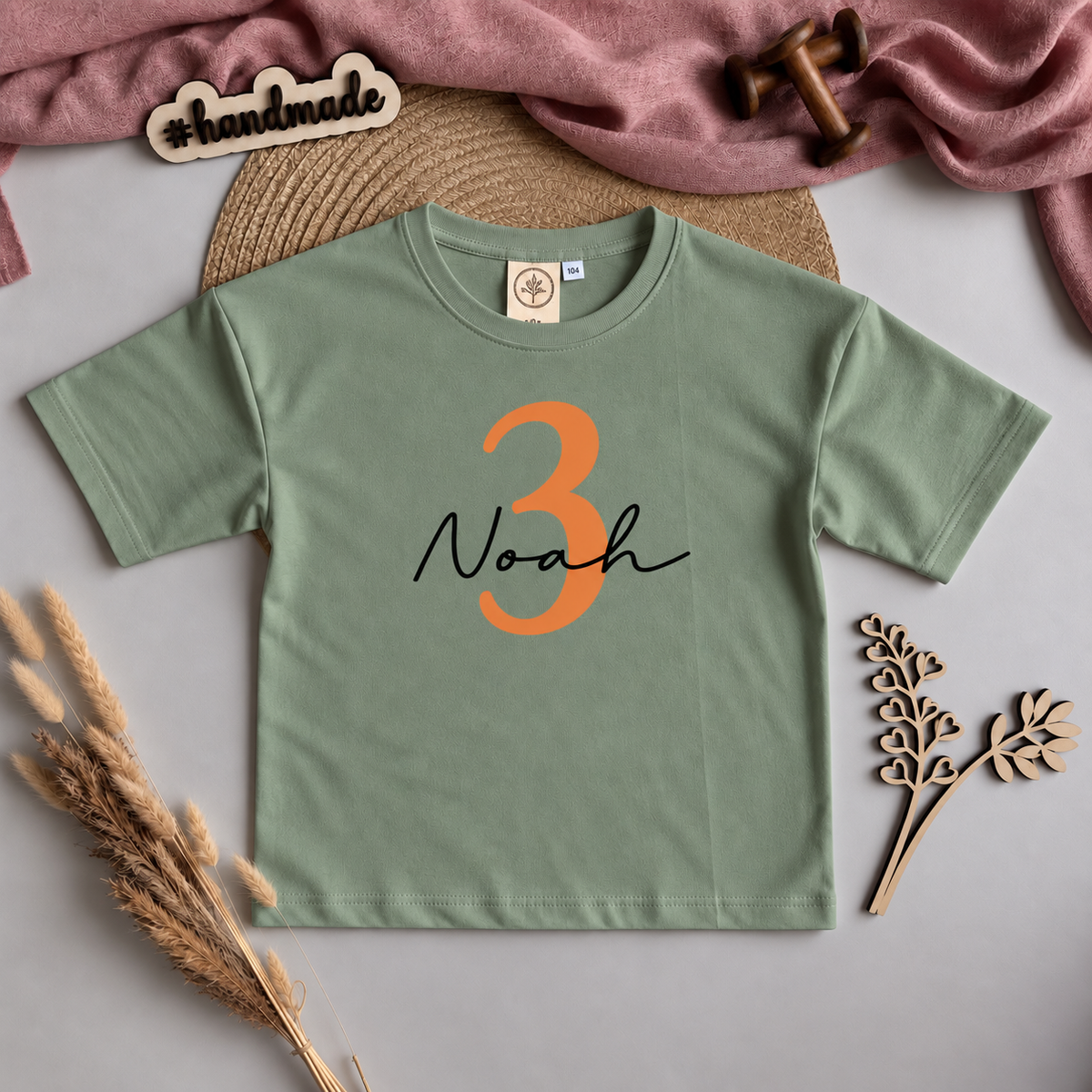 Handmade personalisiertes Oversized T-Shirt „Zahl“