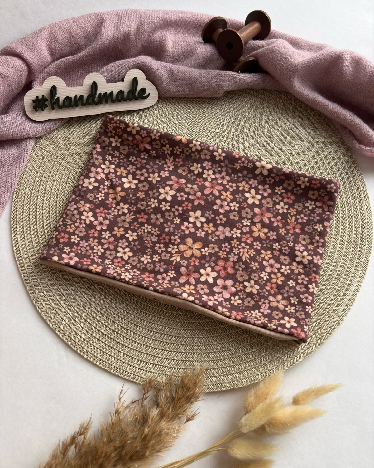 Herbst Limited Edition Handmade Mütze & Loop „Blumen“