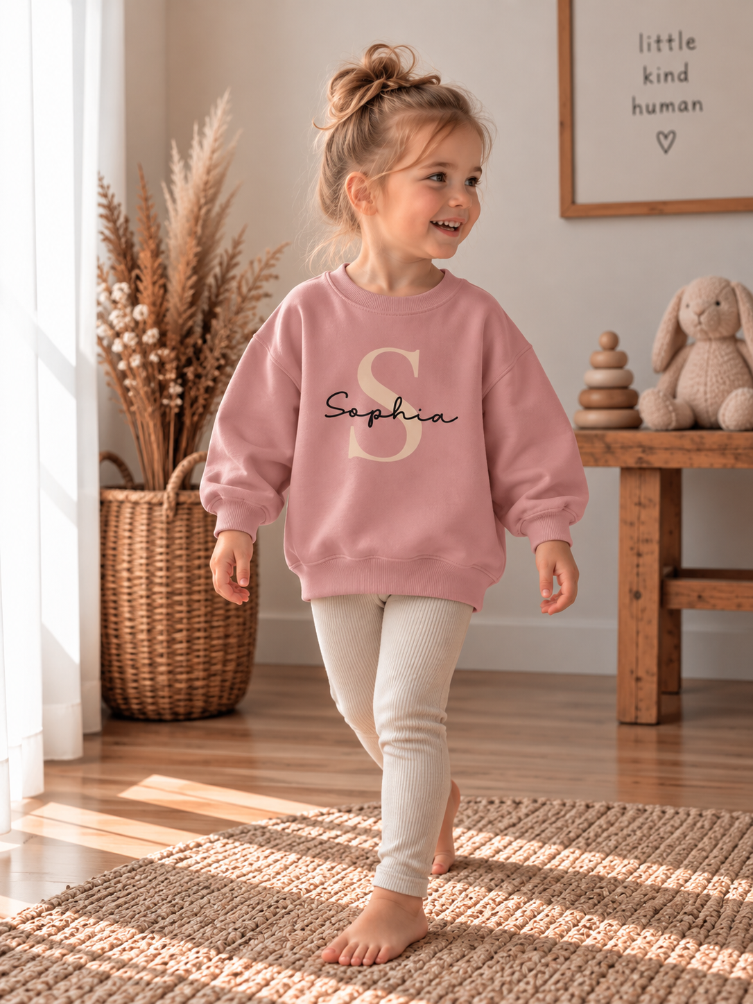 Handmade personalisierter Oversized Sweater „Buchstabe“