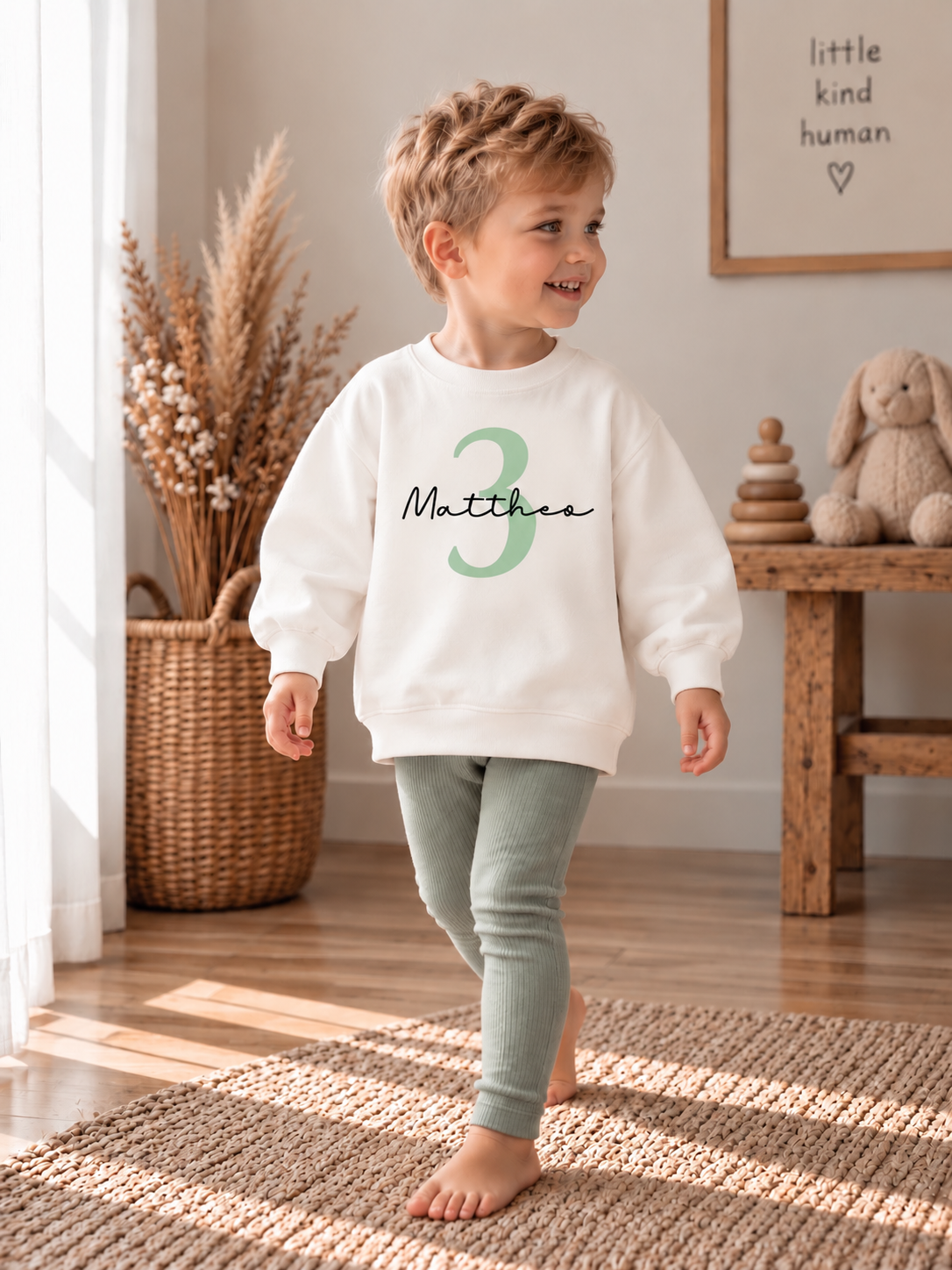 Handmade personalisierter Oversized Sweater „Zahl“