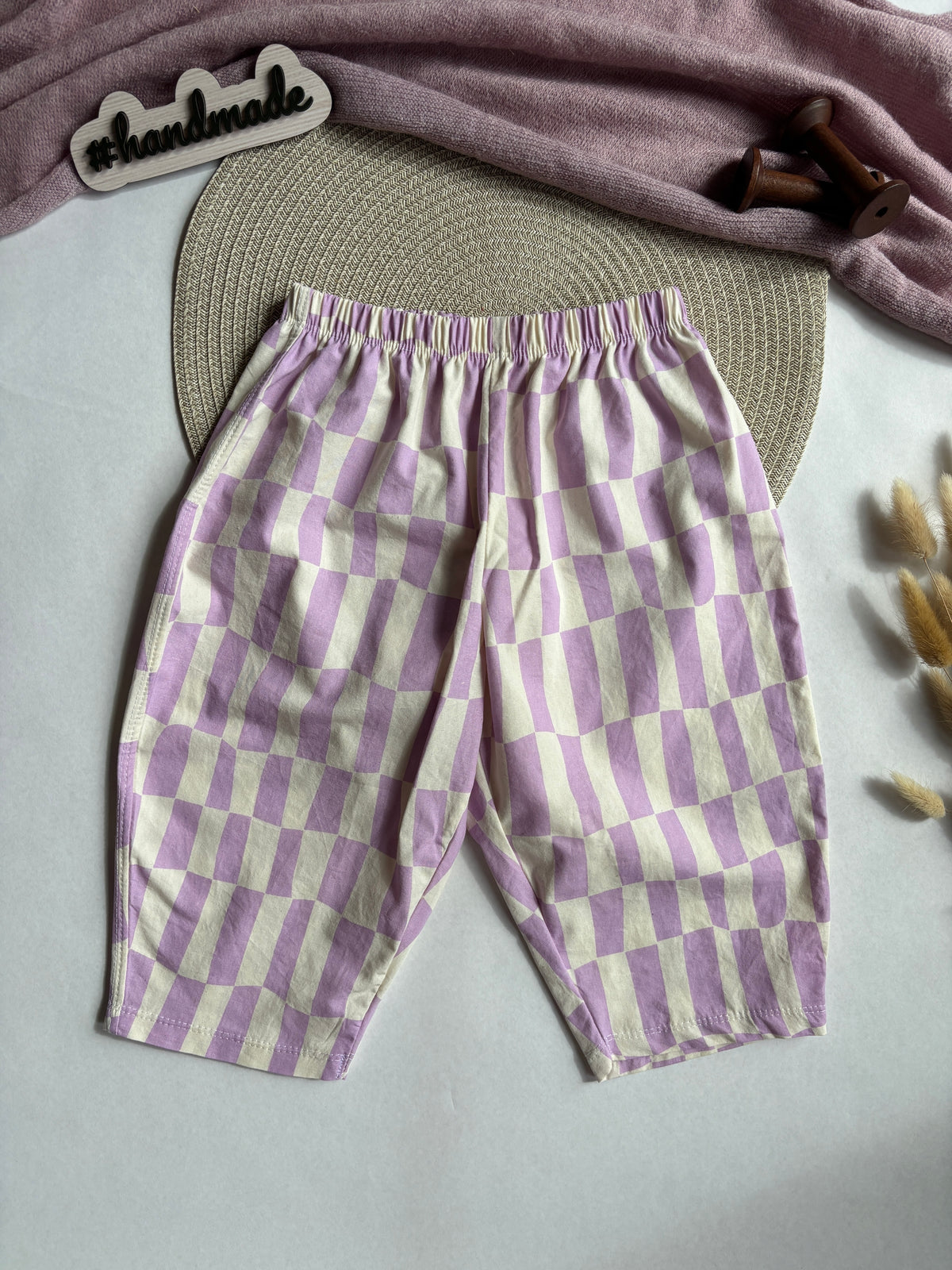 Barrel Pants „Lila Karo“