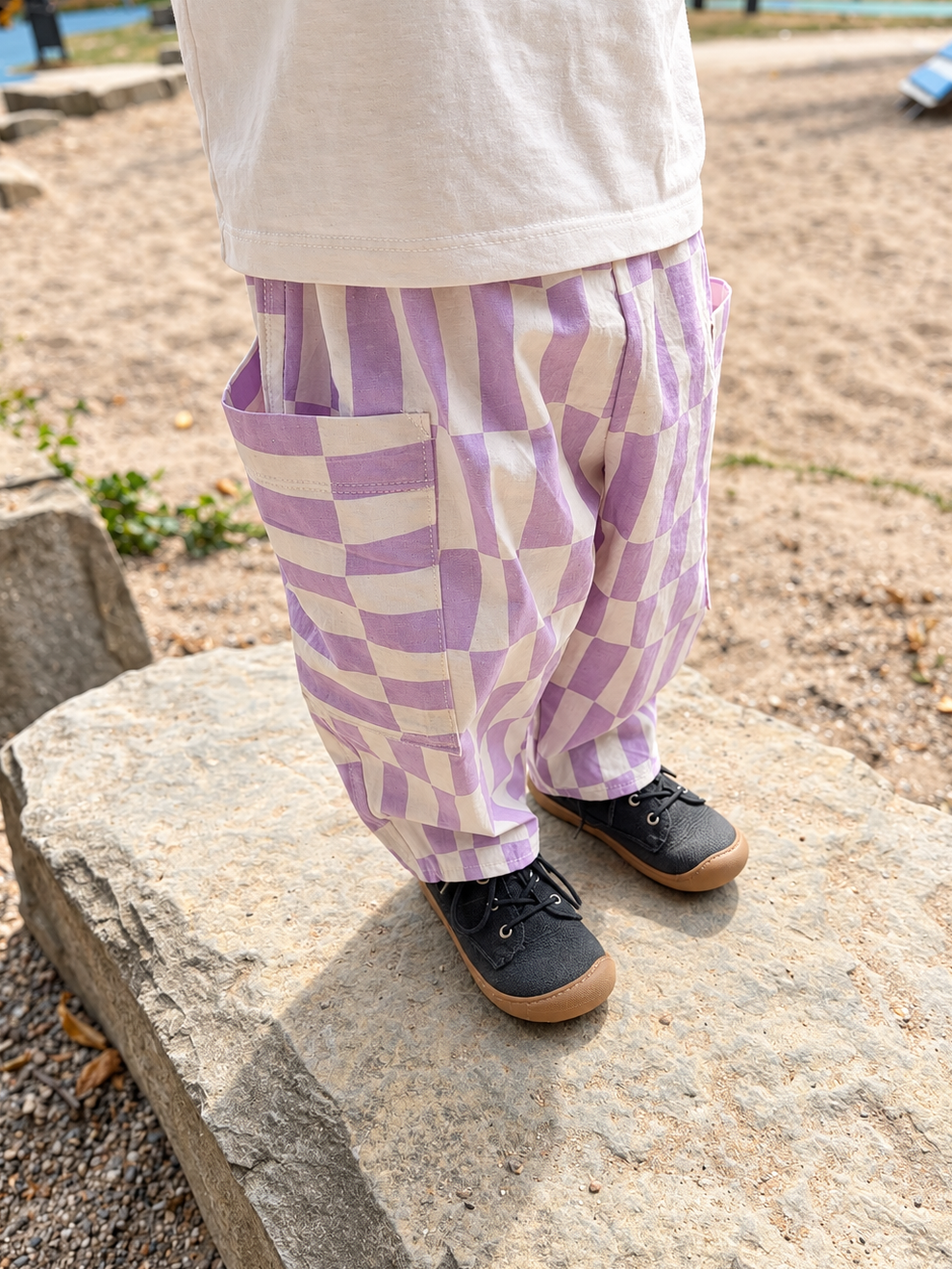 Barrel Pants „Lila Karo“