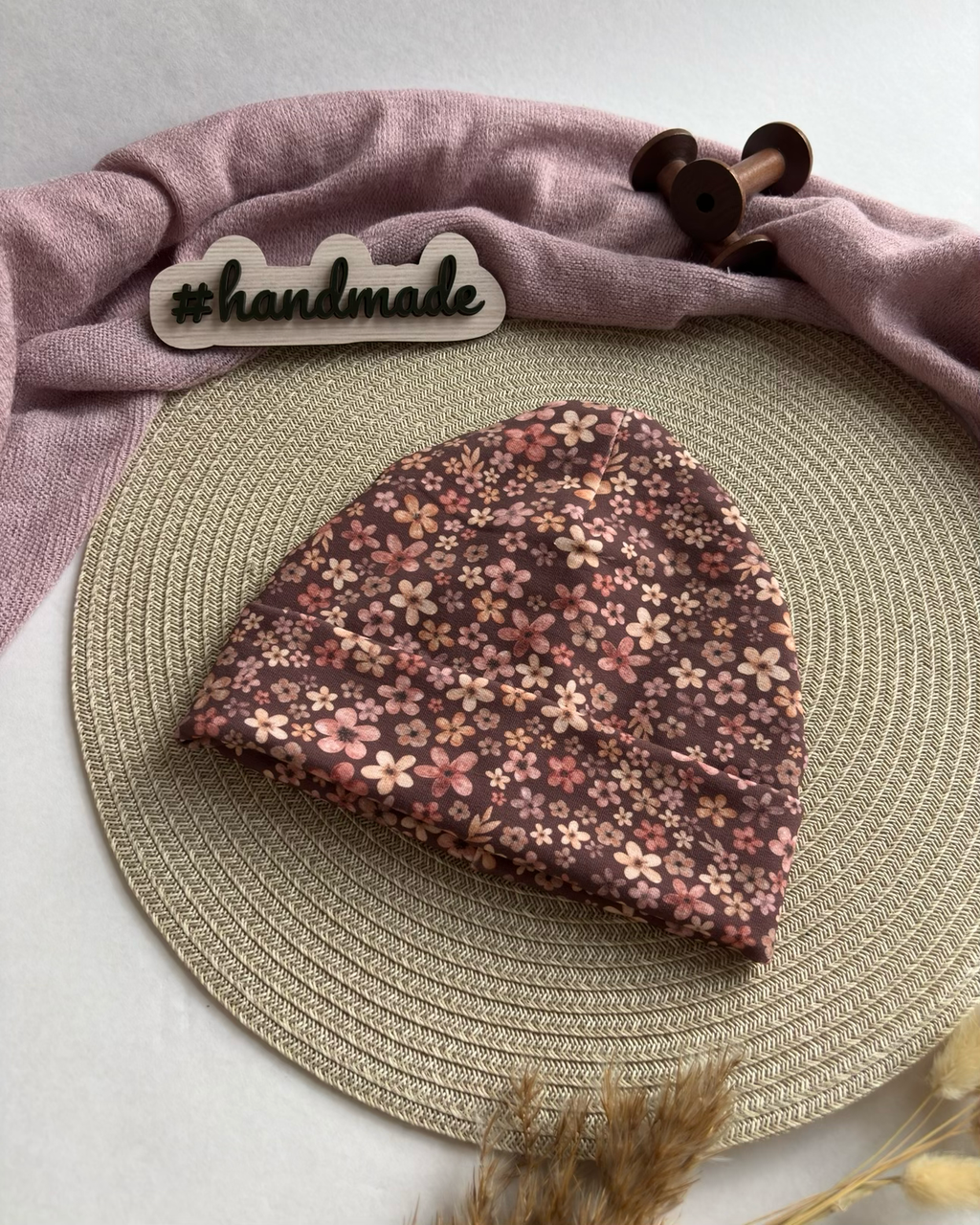 Herbst Limited Edition Handmade Mütze & Loop „Blumen“