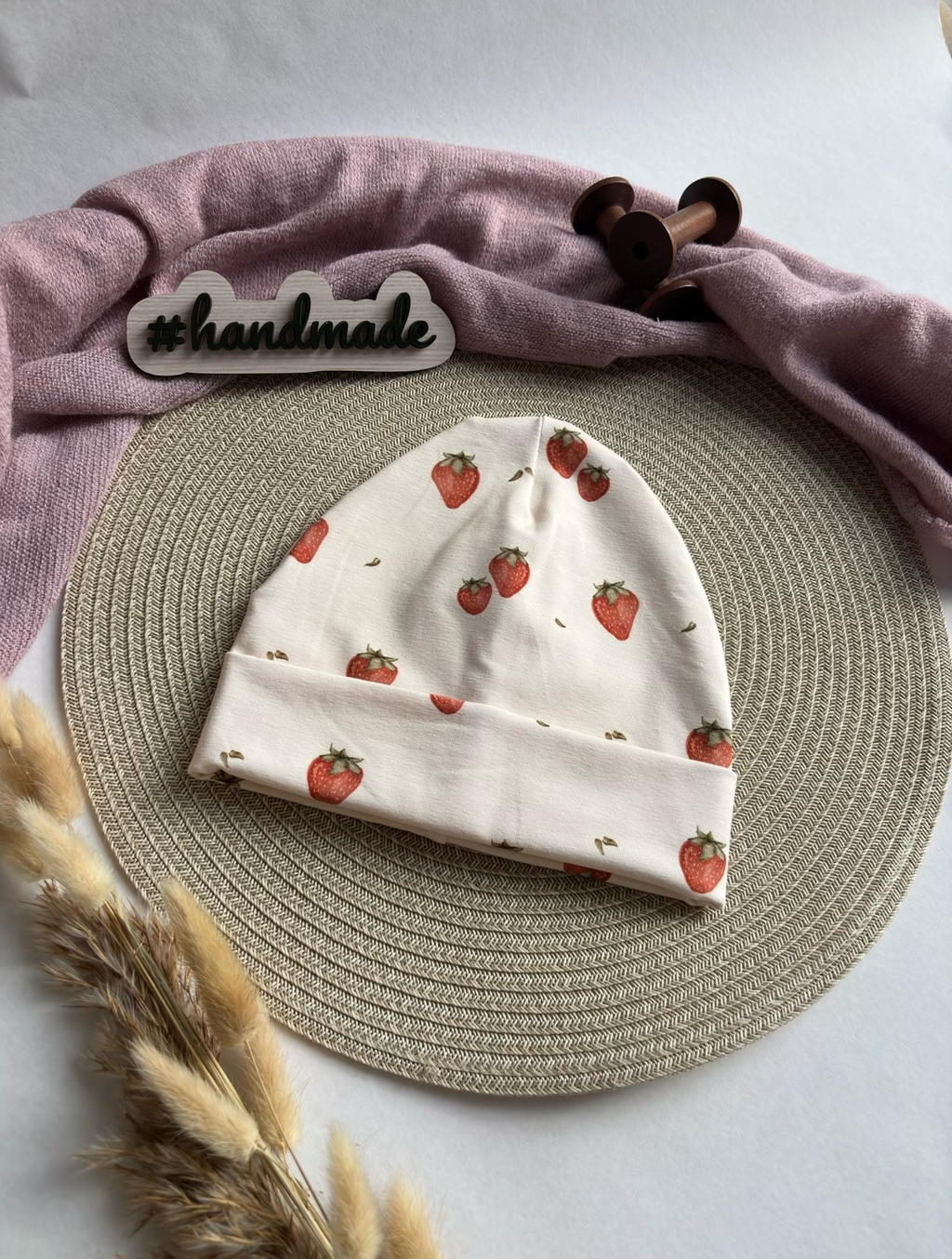 Handmade Mütze & Loop „Erdbeeren“