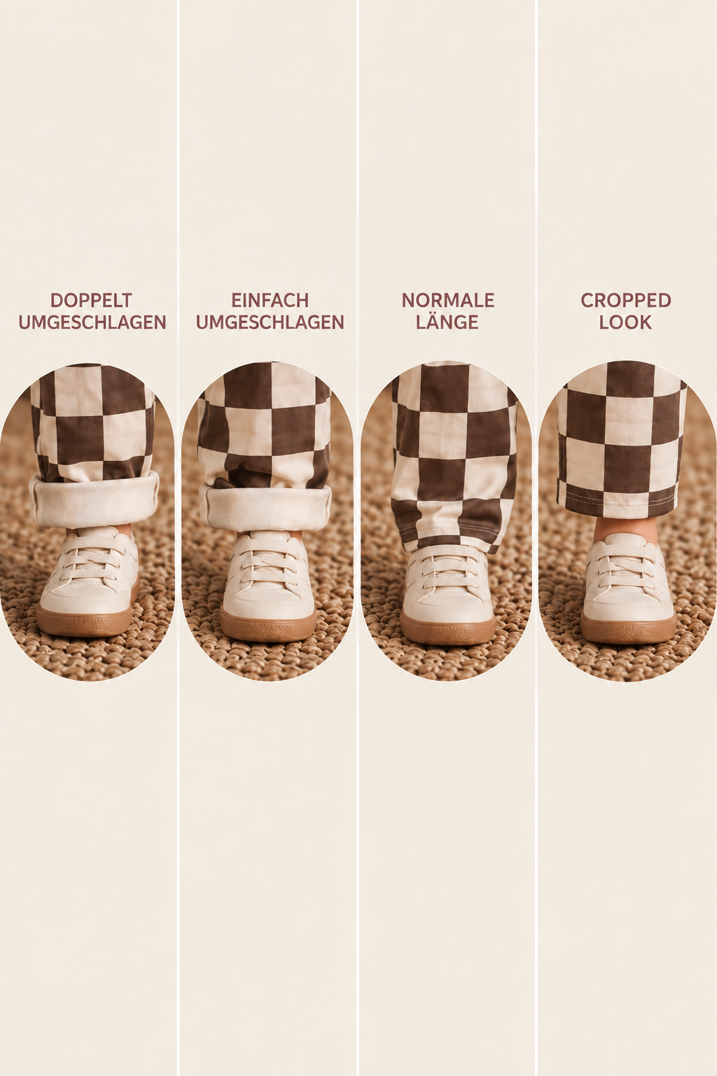 Barrel Pants „Braun Karo“