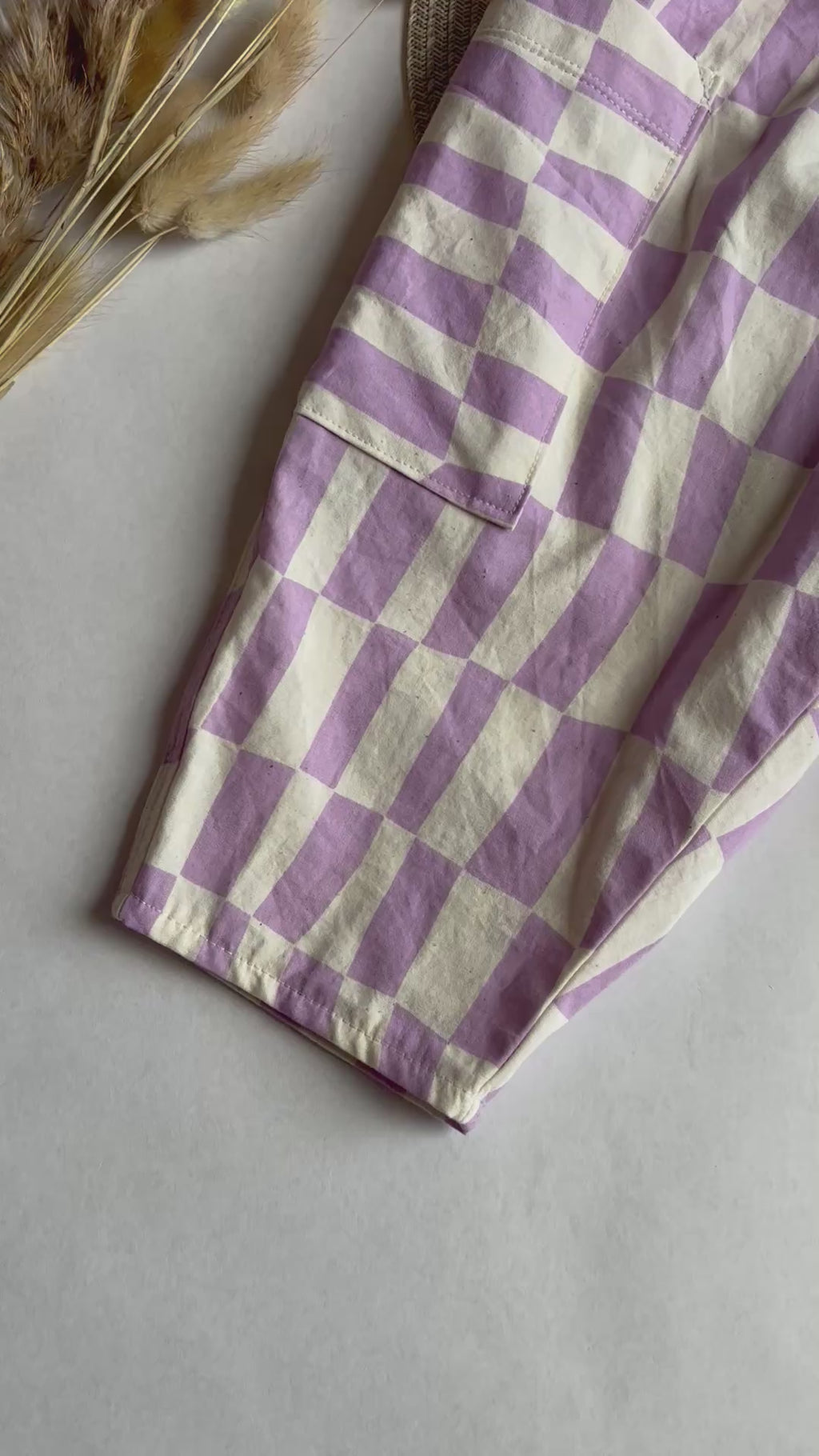 Barrel Pants „Lila Karo“