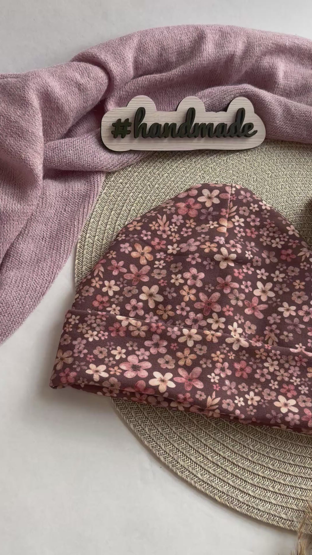 Herbst Limited Edition Handmade Mütze & Loop „Blumen“