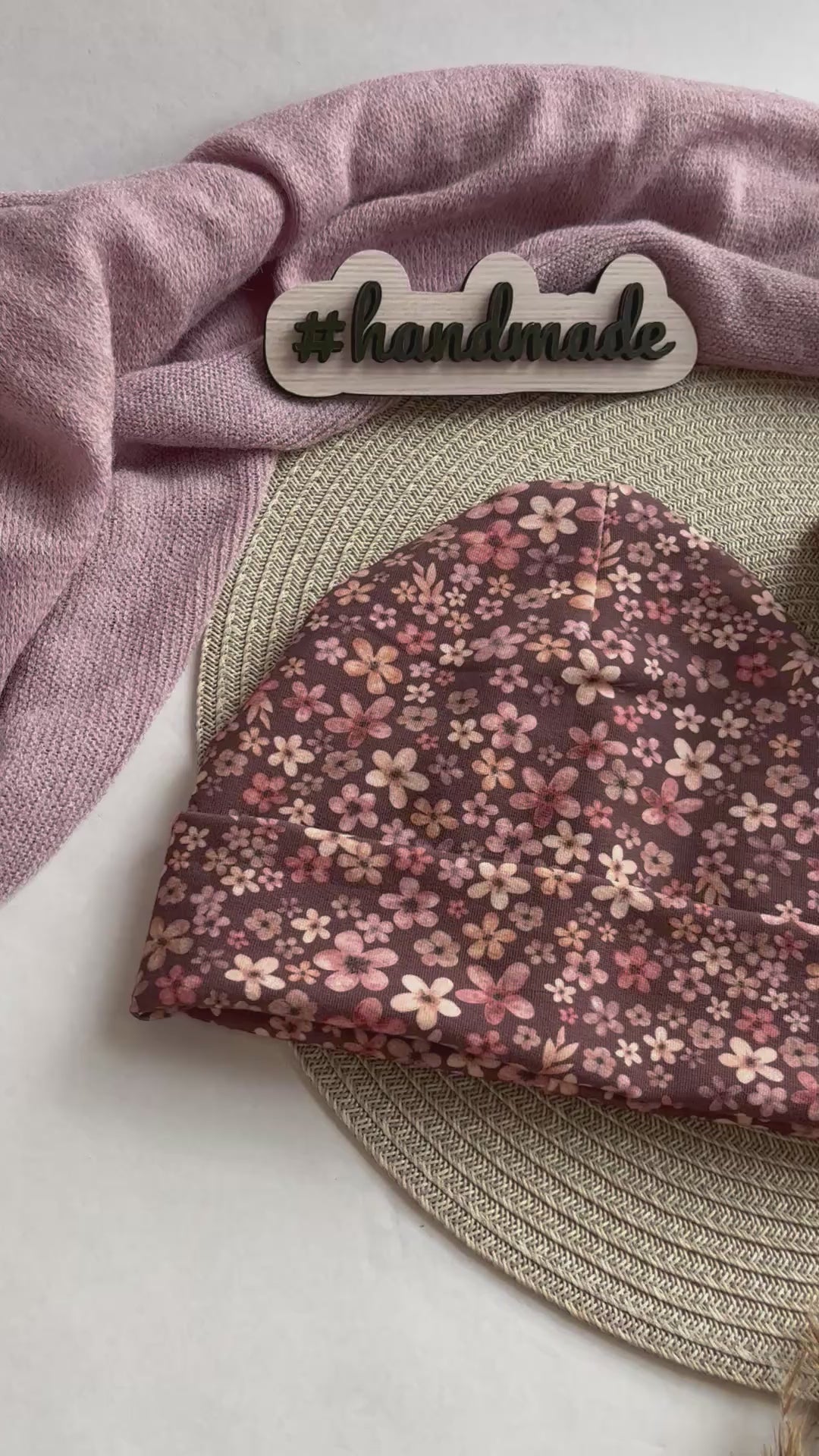 Herbst Limited Edition Handmade Mütze & Loop „Blumen“