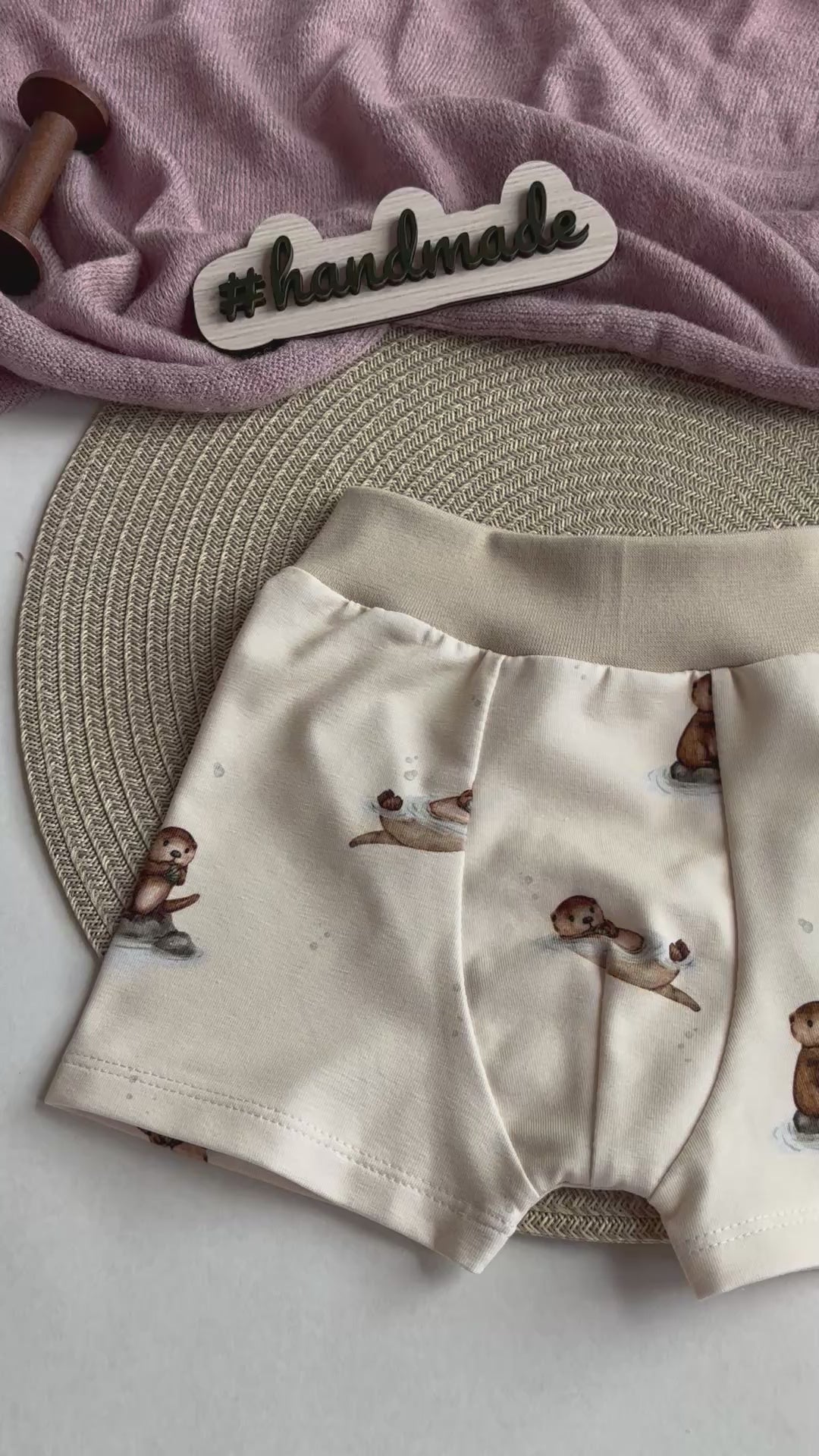Handmade Kinder Boxershorts „Otter“