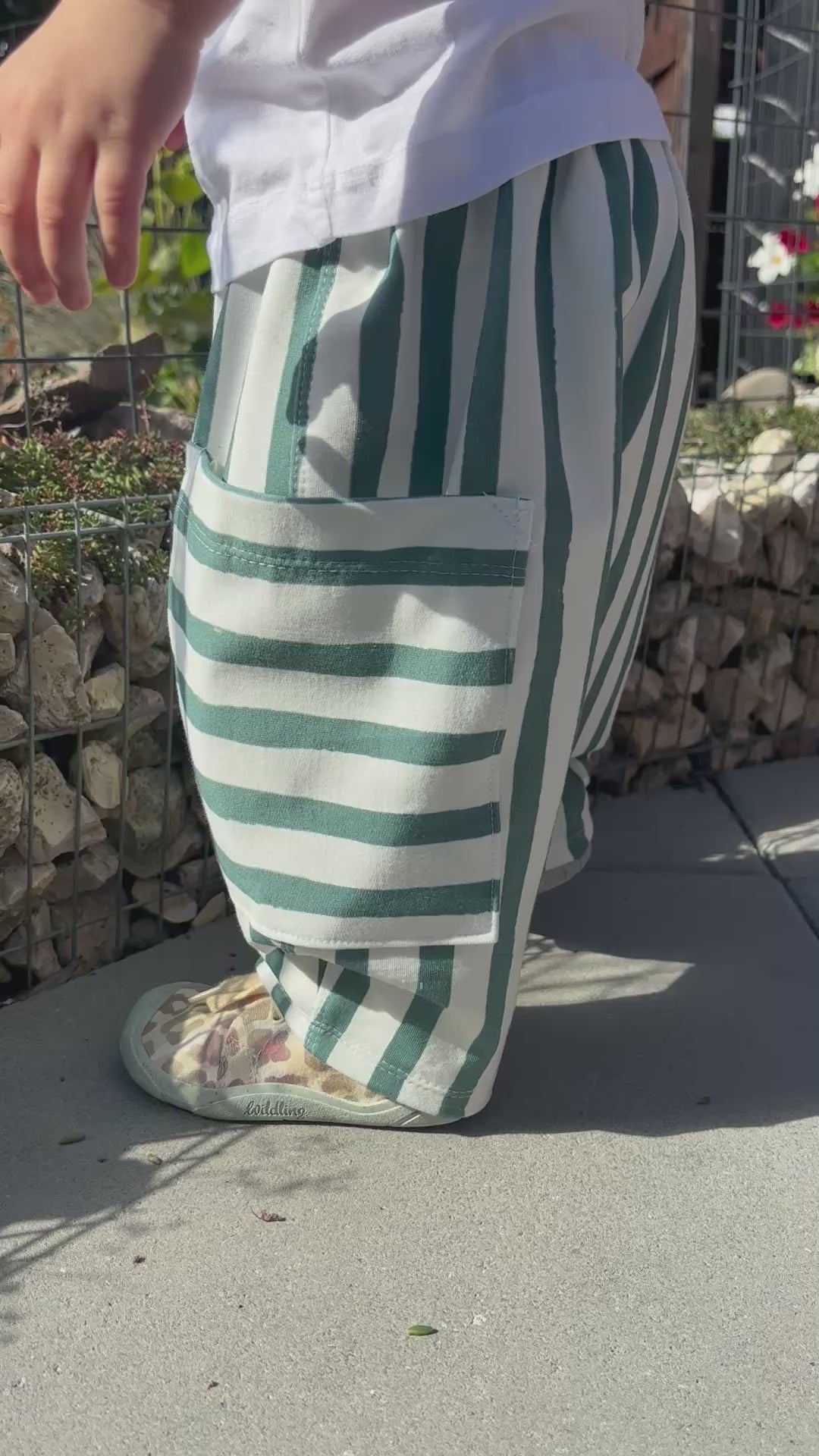 Barrel Pants „Streifen Grün“